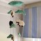 19” Blue Felt Counting Mobile Wool Sheep Mobile for Baby Room Crib Hanging Decor with Clouds